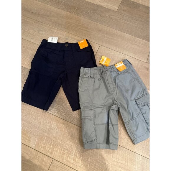 GYMBOREE BOYS 2 PAIR GRAY AND BLUE SHORTS SIZE 8 NEW - Picture 1 of 10